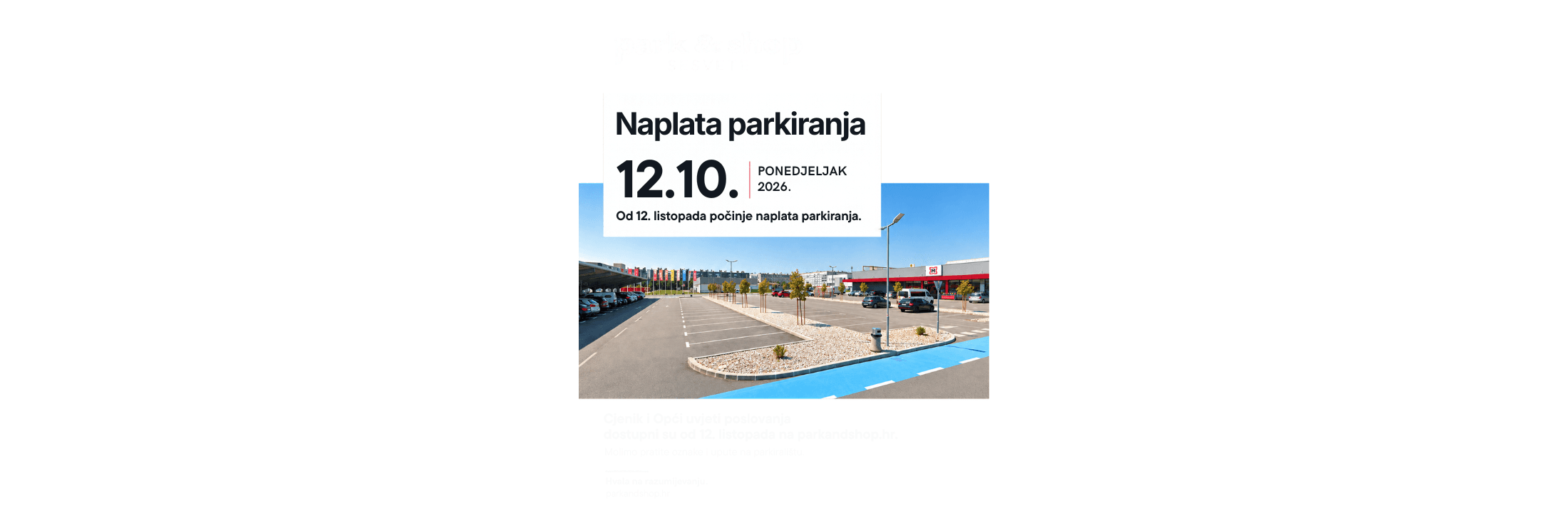 OBAVIJEST O NAPLATI PARKIRANJA